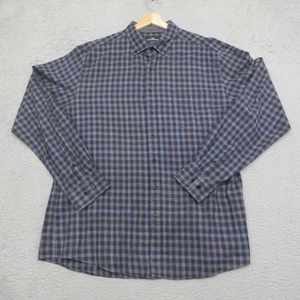 Rodd & Gunn Sports Fit Shirt Men 2XL BluePlaid Flannel Modern Classic Tailored